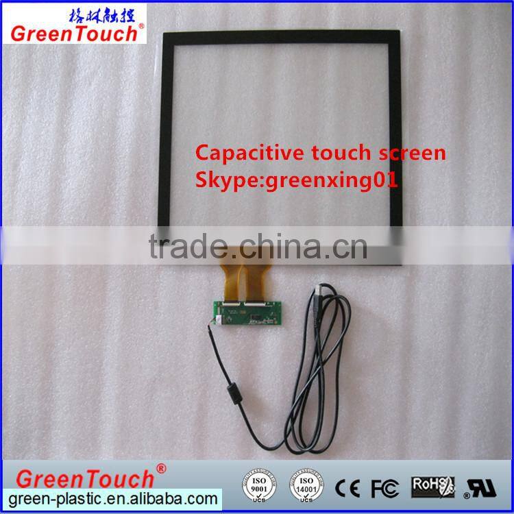 custom smaller demension 2.8"5",7",10.1" capacitive touch panel with printing white logo and some LED apertures