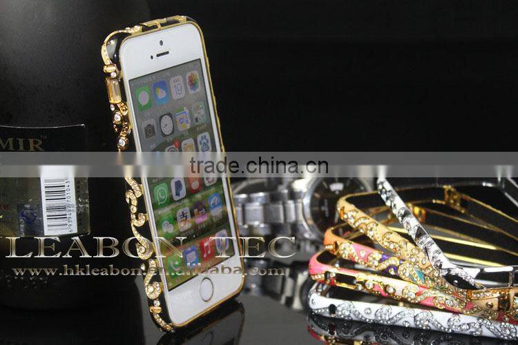 Wholesale new product china alibaba supplier bling bling diamand Aluminum Bumper Case Cover For iphone 5 5s