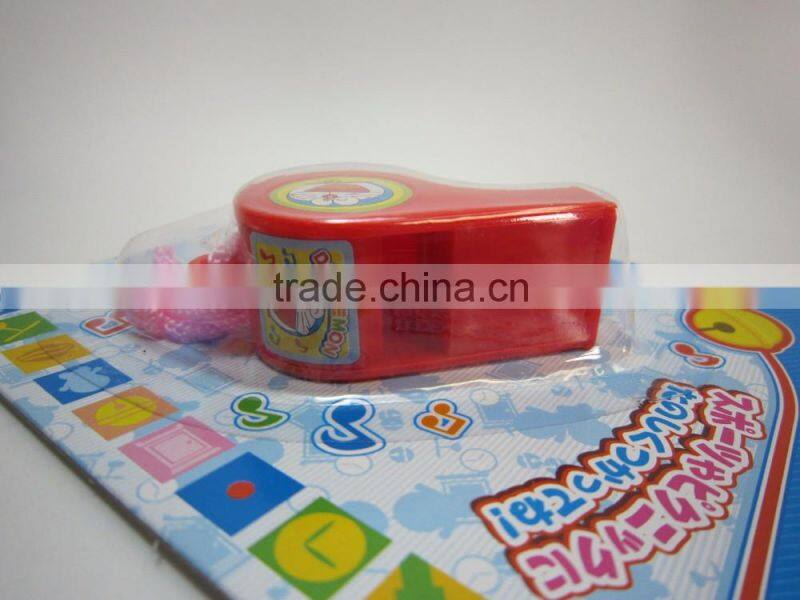 2016 New colorful plastic whistle wooden train whistle funny toys