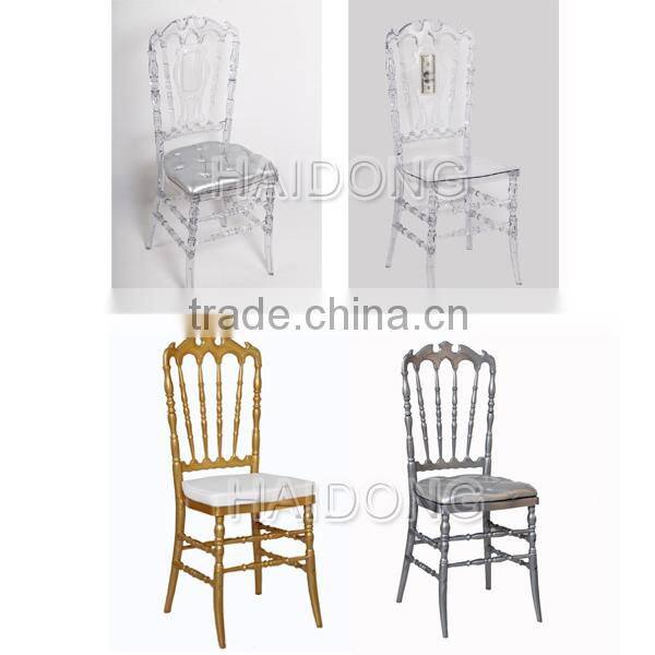 China Wedding Transparent Crystal Resin Royal Chairs