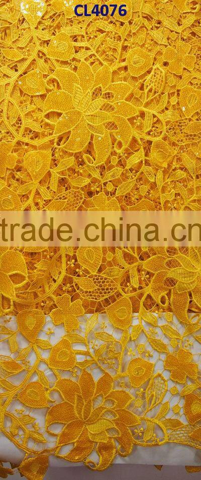 CL4076 peach 2014 New fashion sequins lace with factory price,solf and unique pattern 5 yards