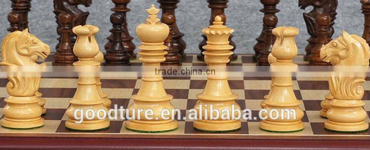 Luxury Fine Skilled Wooden Chess Set With King Height 9.7cm
