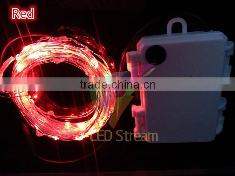 Waterproof Timer 10M 100 leds Silver copper wire string lights outdoor Christmas lighting