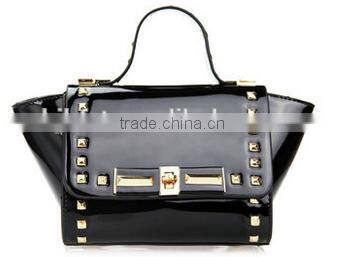Superior Lacquer Leather Youth Clinch Bolt Style Fasion Handbag