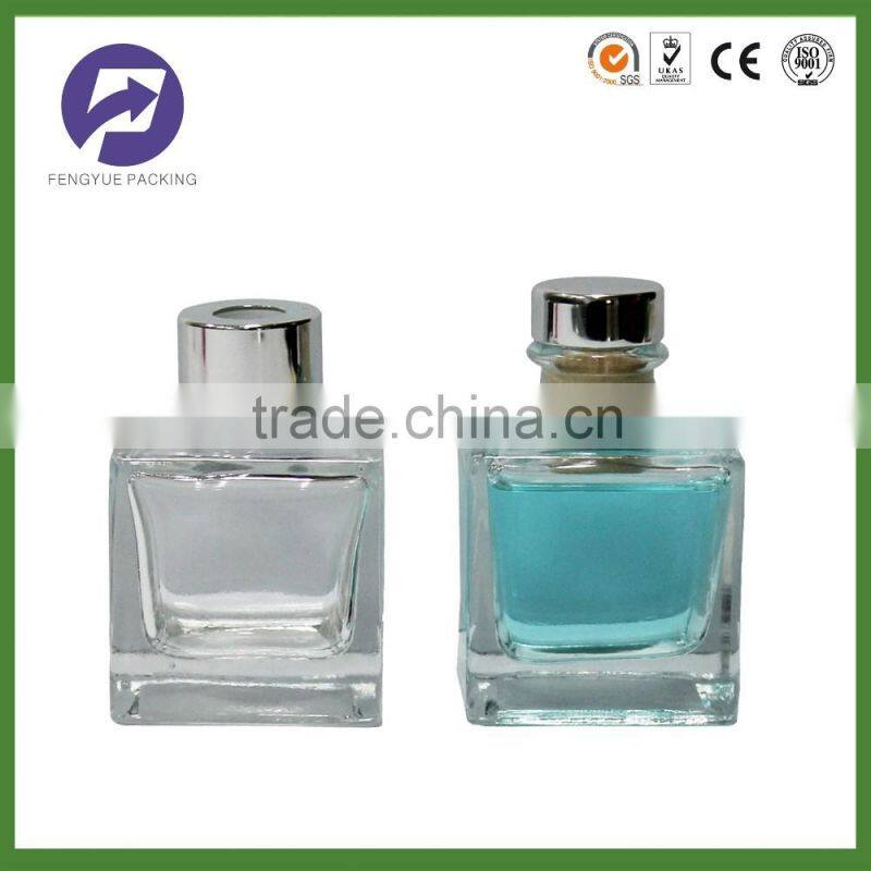 Square reed diffuser glass bottle with stopper rubber cork cap