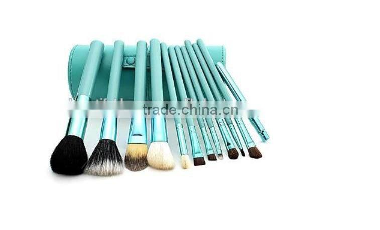 Professional 4 Colors New 12 Pcs Makeup Brush Cosmetic Make Up Brushes Set with Cup Holder Case Kit
