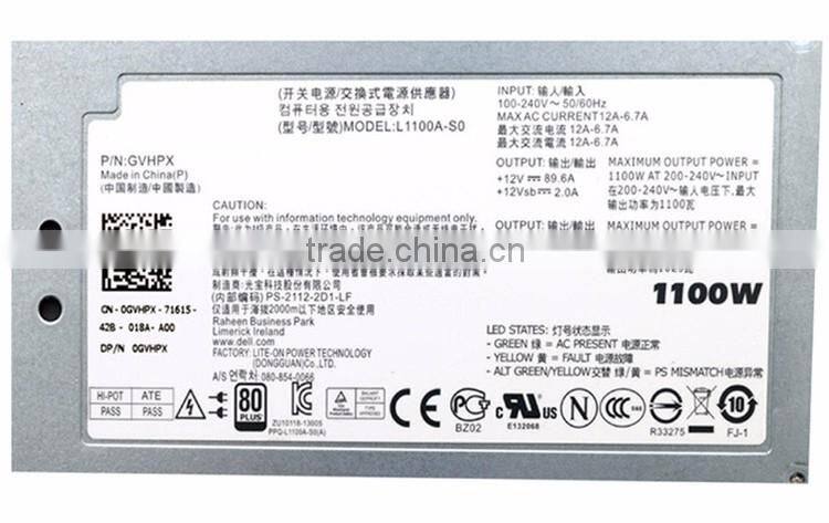 0GVHPX CN-0GVHPX PSU For Dell 1100W Power Supply 80 plus Hot Plug for PE R910 R820