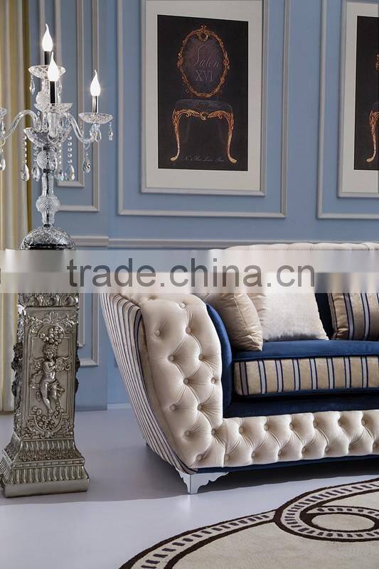 European Classic Sofa New Modern Design Chesterfield Fabric Sofa Set AL044