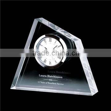 Round crystal office mini clock for table decoration