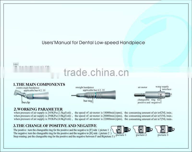dental instrument portable dental unit low speed air turbine handpiece,dental orthodontic equipment