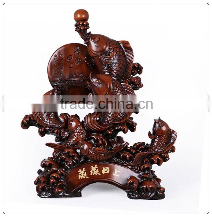 Chinese Luckly fish ,fengshui fish home decoration wooden color