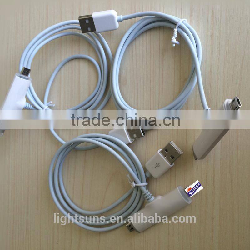 High quality data cable dual output data cable charge two devices at one time