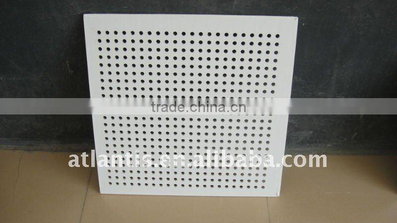 Rectangle hole perforated wooden PVC Facing Gypsum Ceiling