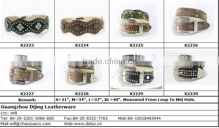 2016 New Design Unisex Genuine Leather Studs Fashion Belt Waist Belt