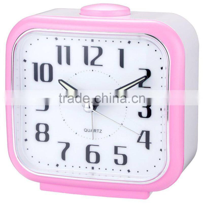 Colorful Traditional Bell Beep Square Quartz Alarm Clock