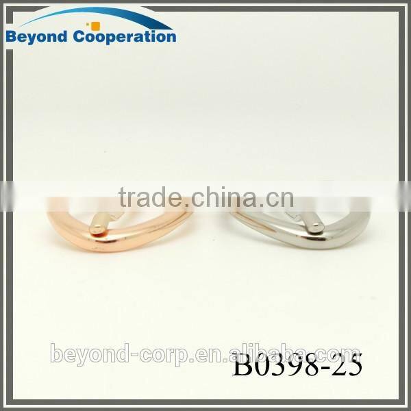 High-class lady 25mm half-ellipse gold and nickel plated pin buckle