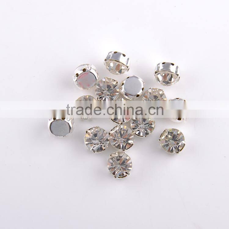 Silver rhinestone single claw sew on rhinestone claw setting crystals
