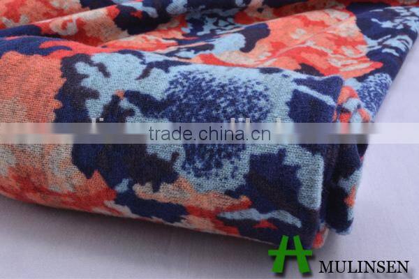 Sreen printing poly spandex animal print velvet fabric