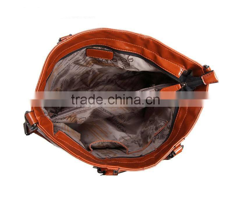 Woman shopping bag Wax-oil leather handbag crossbody bag