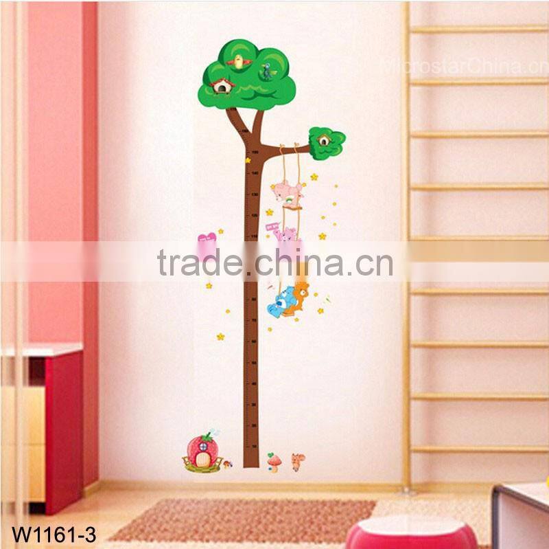 Bird tree house, cute cartoon Kids height measuring Wall Stickers Boy Girl Growth Chart