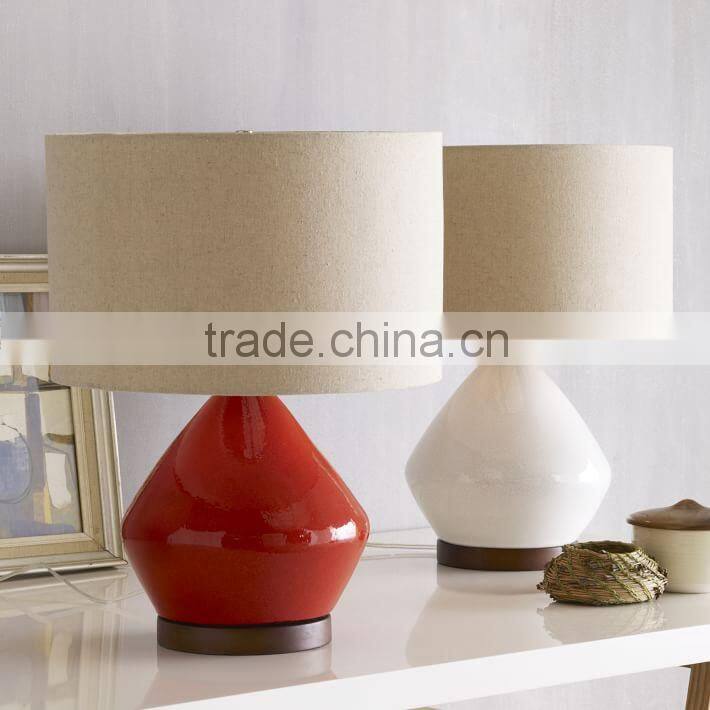 11.23-6 lean lined ceramic base mid-century Scandinavian design Table Lamp subtly crackled look of a hand-glazed piece