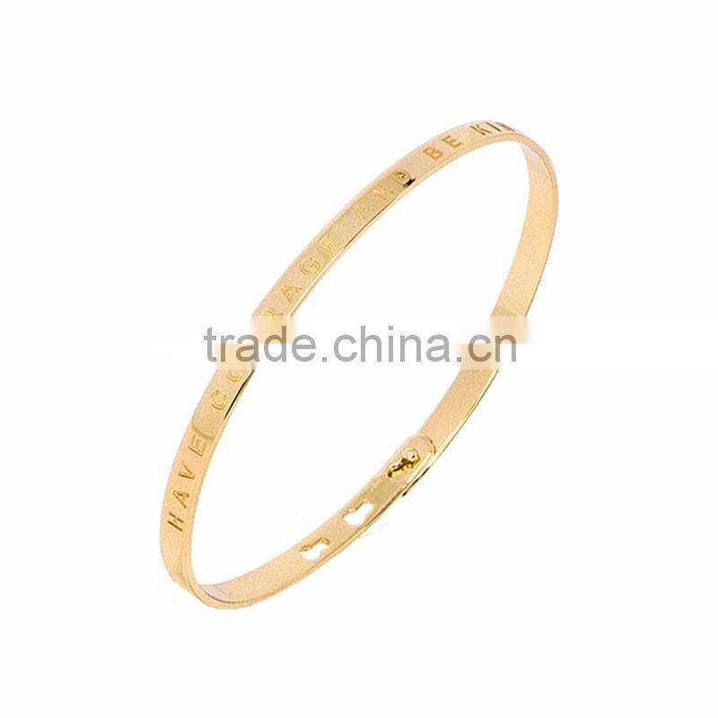 Memories Bangles with Customize Design Word 'HAVE COURAGE TO BE KIND' with 4mm/7mm Width
