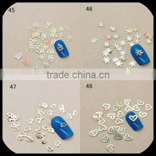 Hollow flower metal gold 3D nail art decoration /nail flower /nail art jewelry supplier