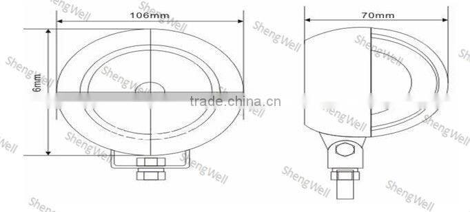 ShengWell Auto 10W CREE led work light DC9--32V IP67 auto led work light