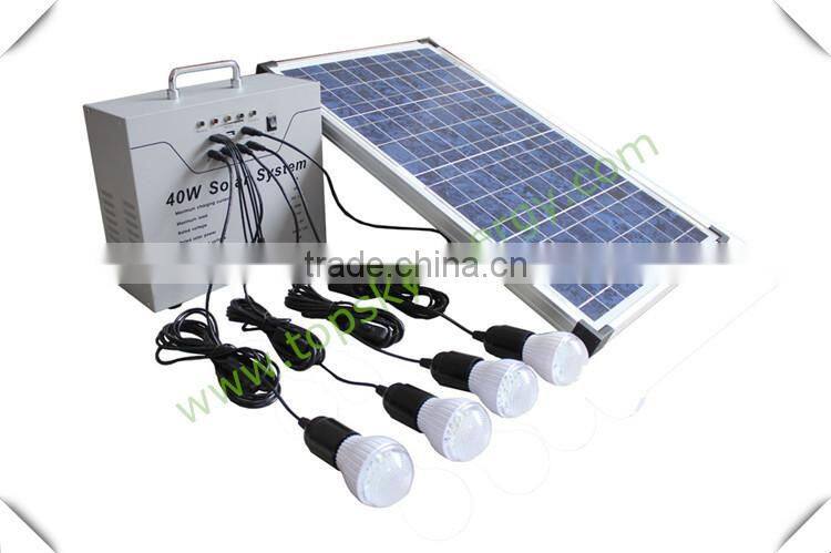 Solar power lingting system with 40W solar panel