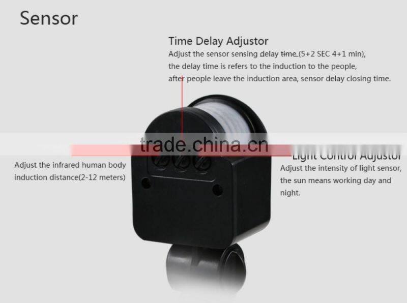 Parking Lot Gate Garage Patent Infrared Microwave 30W 40W 50W Motion Sensor LED Flood Light