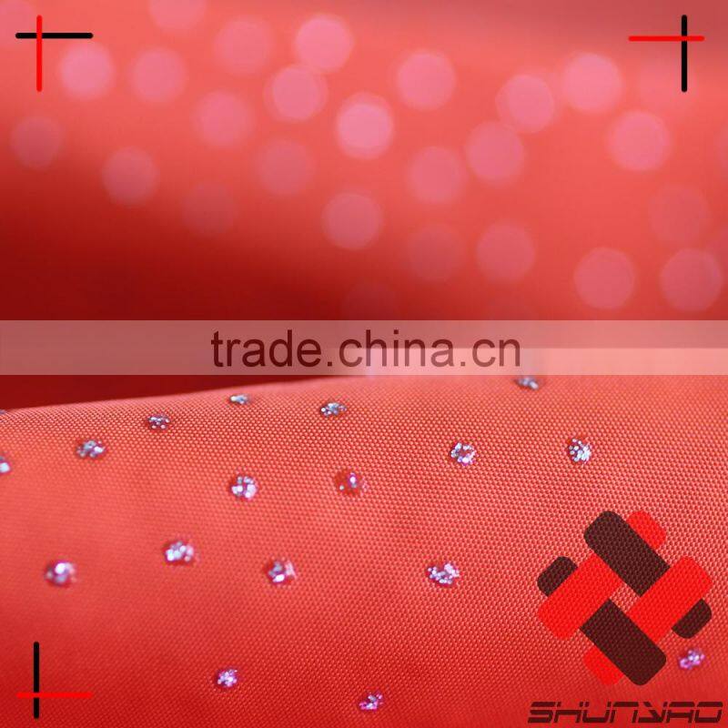 240T Polyester Pongee fabric with Silver Rubber Patch for kids wear