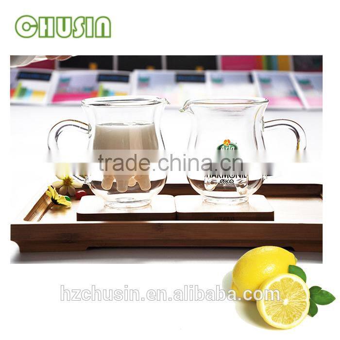 250ml double wall glass beer mug with handle
