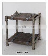 shabbby blue antique french style wood industrial console table