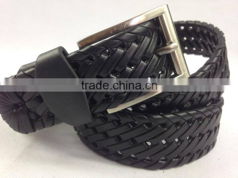 hand-woven new style knitted belt with pin buckle belt