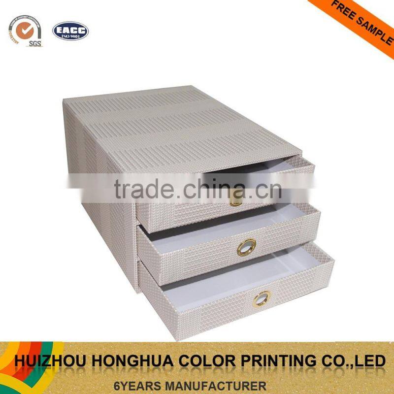 PU Leather File Decoration Stationary Cardboard Folder Paper File Box with Reference Card