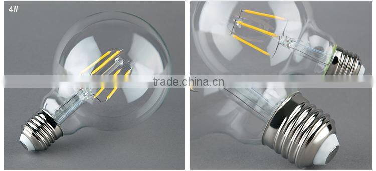 2015 Hot sale LED light led Filament Bulb Dimmable 2w 4w 6W 8W led filament g125 G95