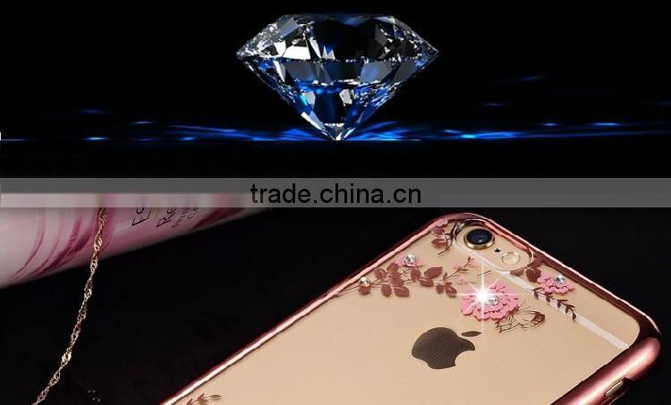 Luxury Design Newest Cellphone Acessories TPU Electroplate Flower Pattern Phone Case for iPhone 5 /6s/6plus