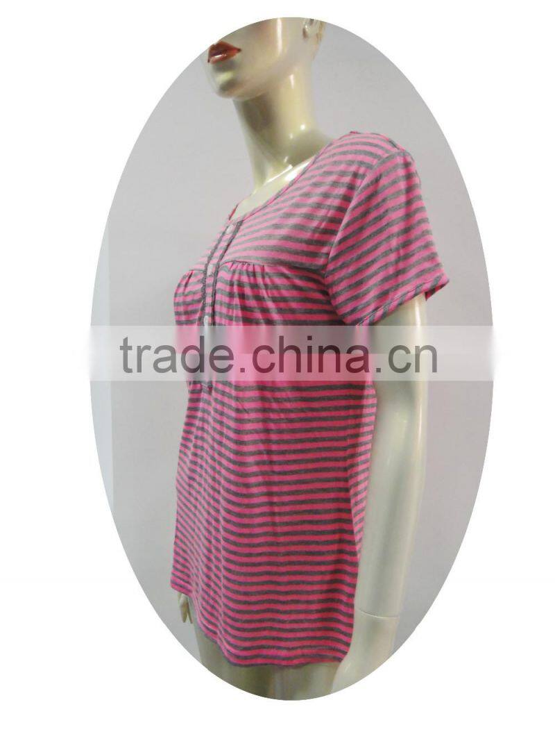 color stripe eyelet lace trim shortie