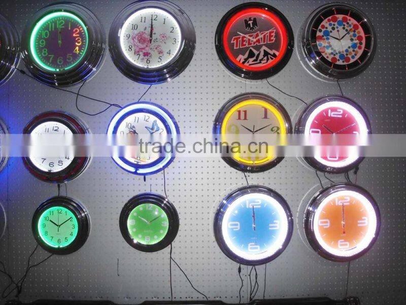 new 15 inch chrome neon clock 2015