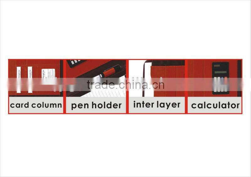 Good Quality 33*25cm with Calculator Black/Brown Color PVC Agenda/Note Book.