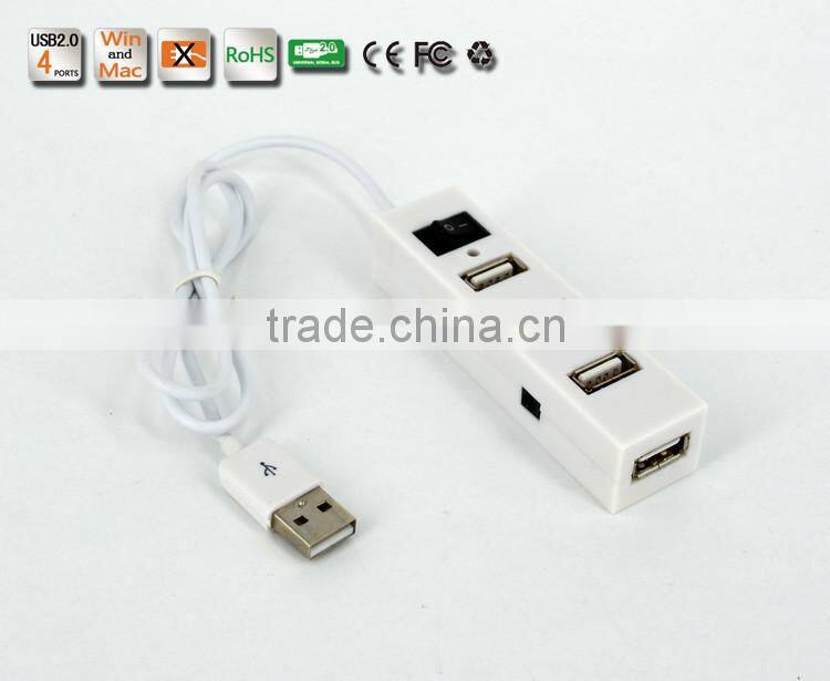 low cost Portable 4 ports usb2.0 hub/4 ports usb hub usb 2.0