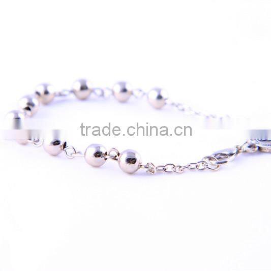 Jerusalem Round Silver Bead Catholic Rosary