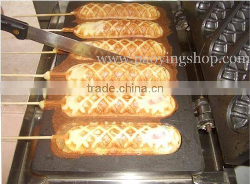 6pcs Commercial Use Non-stick 110v 220v Electric Lolly Waffle Dog Baker