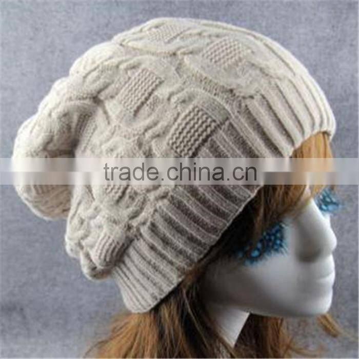 Colorful Slouch Solid Color Crochet Beanies Knitted Hat for Lovely Girls