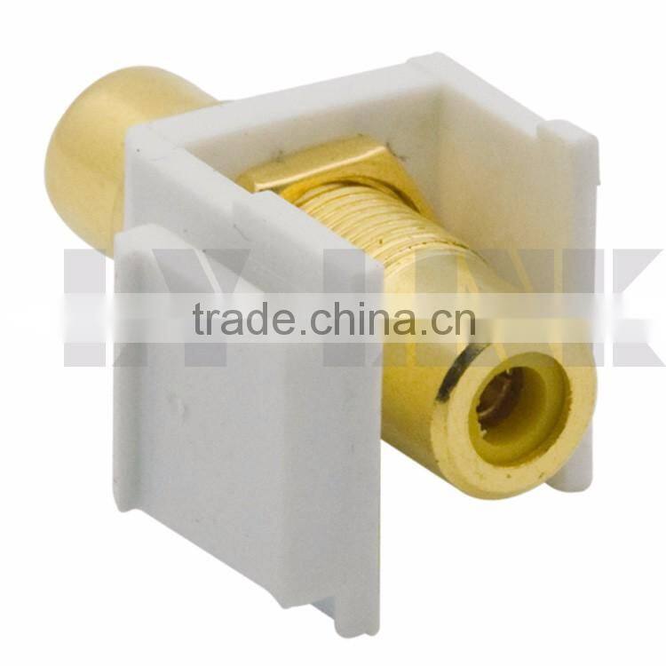 Keystone RCA AV Connector With Yellow Inner Color
