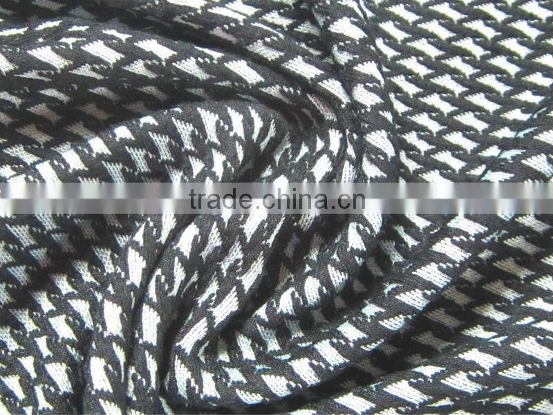 Polyester viscose (tr) spandex jacquard with houndstooth pattern two tone fabric for dresses imported direct from china