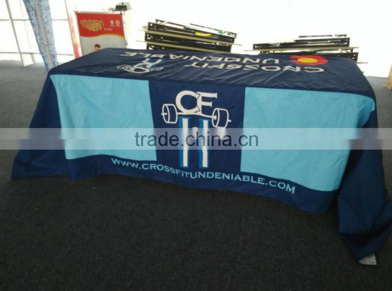 Customized size digital printing draped Table Cloth advertising