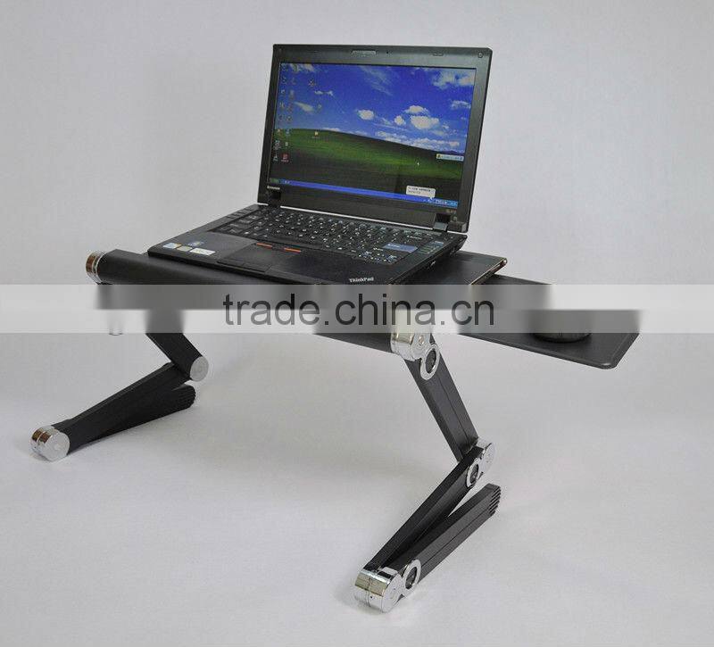Portable Metal Folding Desk Mobile Standing Desk with Mouse PAD in Bed