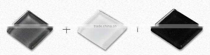 Cheap Black, White and Grey crystal glass mosaic tile with good quality