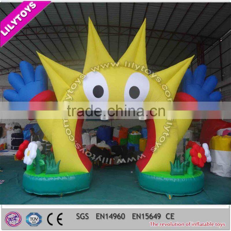 Sunflower funny inflatable arch for commercial use